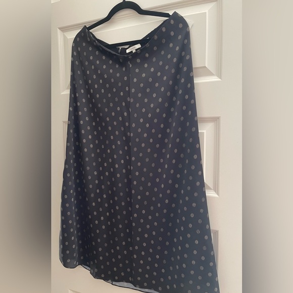 NWOT 💎🔥 VINCE. Black & White Polka Dot Satin Slip Midi Skirt